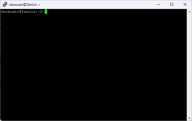 Logged in to the server, sitting in the home folder